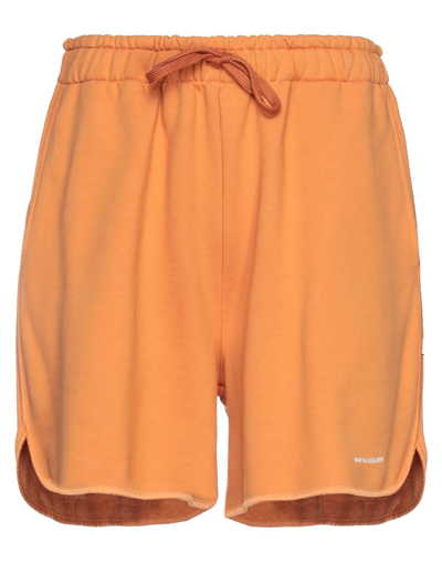 Shop Martin Asbjørn Man Shorts & Bermuda Shorts Apricot Size Xs Organic Cotton, Recycled Polyester In Orange