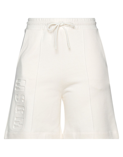 Shop Msgm Shorts & Bermuda Shorts In Ivory