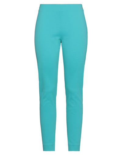 Shop Vdp Collection Woman Pants Azure Size 10 Viscose, Polyamide, Elastane, Acetate, Silk In Blue
