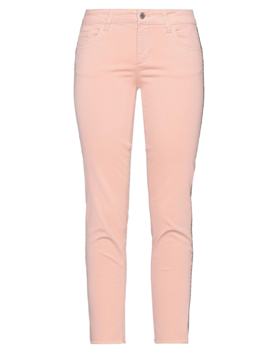 Shop Liu •jo Woman Jeans Salmon Pink Size 28w-28l Cotton, Elastane