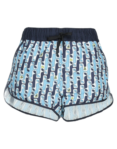 Shop Moncler Grenoble Woman Shorts & Bermuda Shorts Azure Size M Polyester, Polyamide, Elastane In Blue