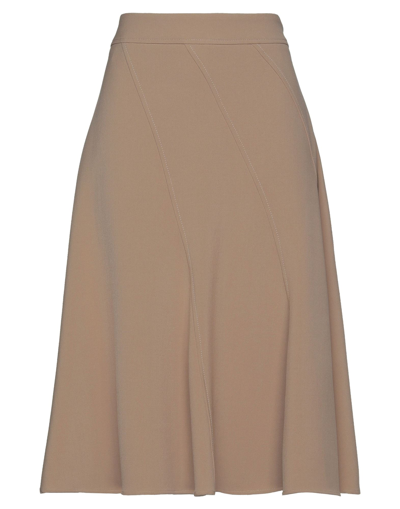 Shop Peserico Woman Midi Skirt Camel Size 4 Polyester, Viscose, Cotton, Elastane In Beige