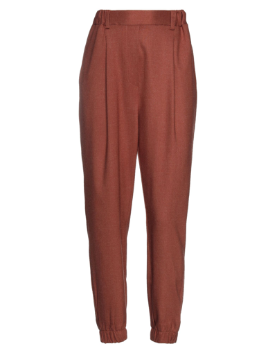 Shop Soallure Woman Pants Rust Size 8 Viscose, Polyester, Elastane In Red
