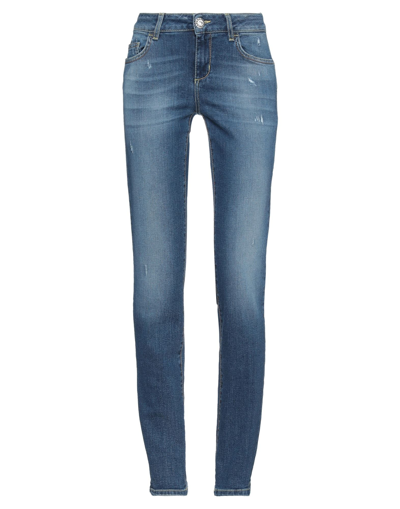 Shop Liu •jo Woman Jeans Blue Size 28w-32l Cotton, Elastane