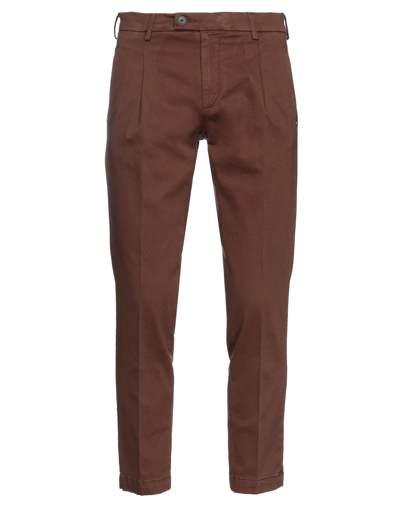 Shop Gabardine Man Pants Brown Size 42 Cotton, Elastane