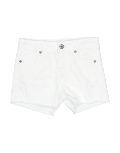 Shop Dixie Toddler Girl Denim Shorts White Size 6 Cotton, Elastane