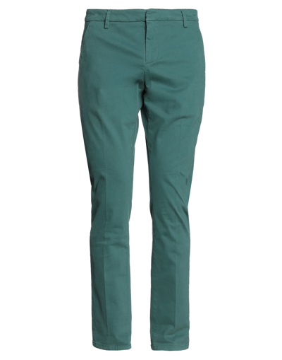 Shop Dondup Man Pants Deep Jade Size 29 Cotton, Elastane In Green