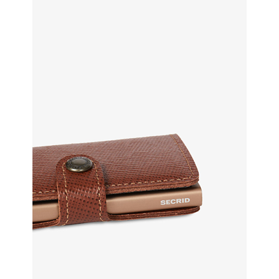 Shop Secrid Caramel Miniwallet Leather And Aluminium Wallet