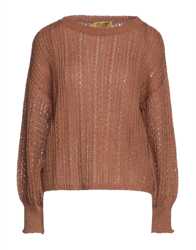Shop Ebarrito Woman Sweater Brown Size Onesize Acrylic, Polyamide, Wool, Mohair Wool