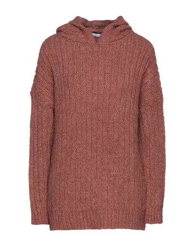 Shop Think Be Woman Sweater Rust Size Onesize Acrylic, Polyester, Wool, Viscose, Alpaca Wool In Red