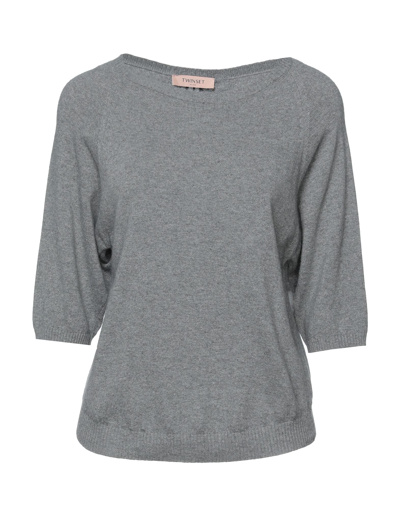 Shop Twinset Woman Sweater Grey Size M Polyamide, Viscose, Wool, Cashmere