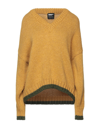 Shop Oof Woman Sweater Ocher Size S Acrylic, Alpaca Wool, Wool, Viscose In Yellow
