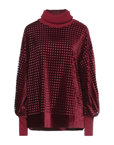 Shop Frase Francesca Severi Woman Turtleneck Garnet Size 6 Polyester, Elastane In Red