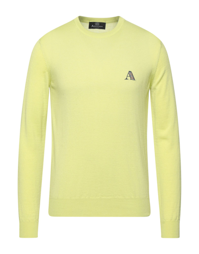 Shop Aquascutum Man Sweater Yellow Size Xl Virgin Wool, Cotton