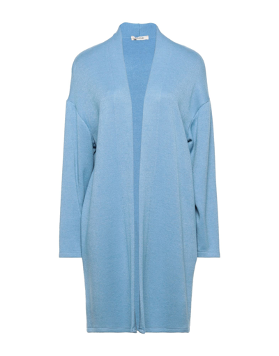 Shop Think Woman Cardigan Azure Size L Viscose, Polyamide, Nylon In Blue