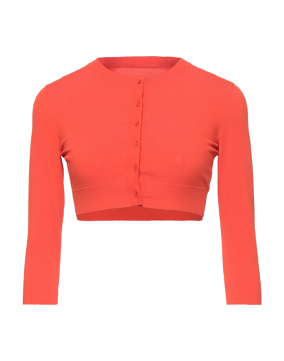 Shop Alaïa Woman Cardigan Orange Size 6 Viscose, Polyester
