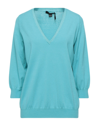 Shop Seventy Sergio Tegon Woman Sweater Turquoise Size 6 Viscose, Polyester, Acetate In Blue