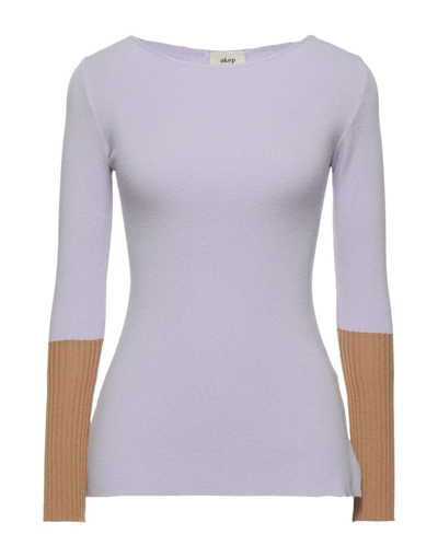 Shop Akep Woman Sweater Lilac Size 8 Viscose, Elastane In Purple