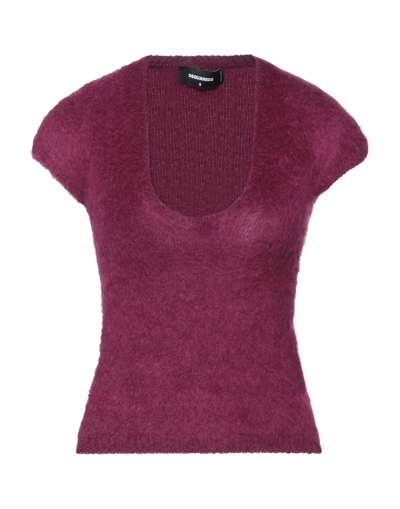 Shop Dsquared2 Woman Sweater Mauve Size M Mohair Wool, Polyamide, Virgin Wool In Purple