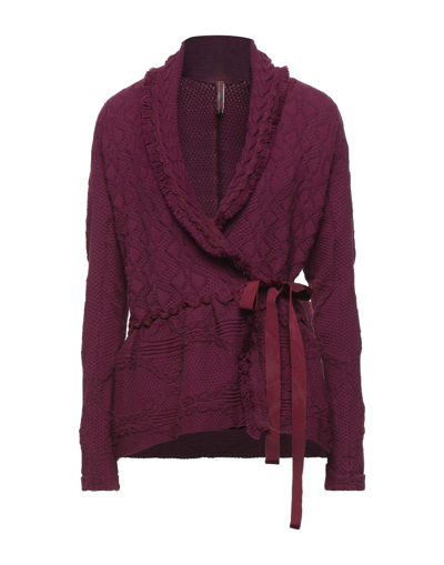 Shop High Woman Cardigan Deep Purple Size S Cotton, Nylon, Elastane