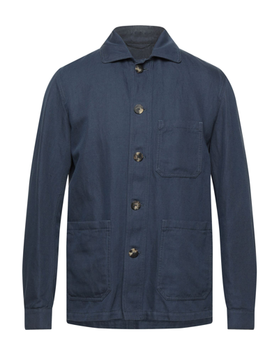 Shop Doppiaa Man Jacket Blue Size 44 Cotton, Linen