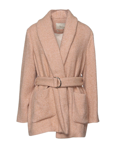 Shop Momoní Woman Coat Camel Size 8 Virgin Wool, Acrylic, Cashmere, Polyamide In Beige