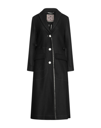 Shop High Woman Coat Black Size 14 Virgin Wool, Nylon, Cashmere, Cotton