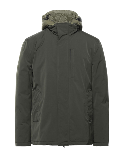 Shop Adhoc Man Coat Dark Green Size 48 Polyester