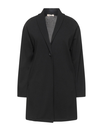 Shop Think Woman Overcoat & Trench Coat Black Size Xs Polyester, Elastane