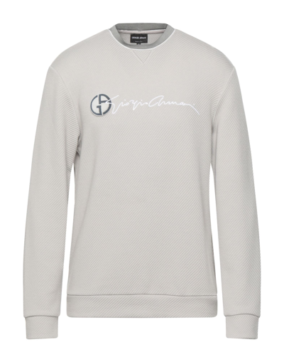 Shop Giorgio Armani Man Sweatshirt Light Grey Size 44 Viscose, Polyamide, Cashmere, Elastane, Polyester