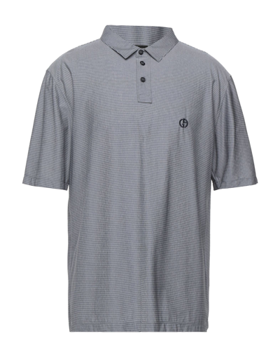 Shop Giorgio Armani Man Polo Shirt Midnight Blue Size 44 Cotton, Polyester