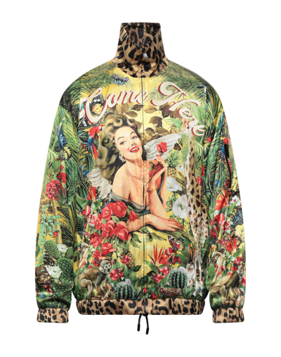 Shop Dolce & Gabbana Man Sweatshirt Yellow Size S Polyester