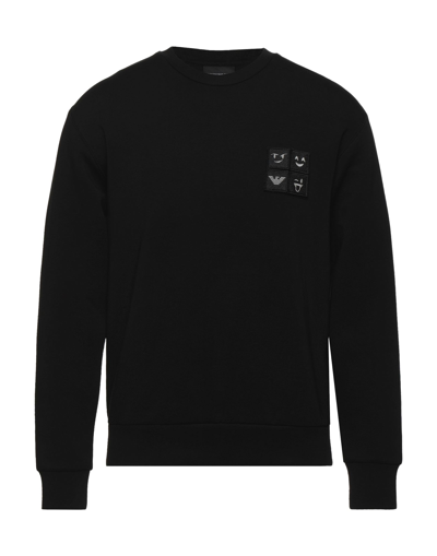 Shop Emporio Armani Man Sweatshirt Black Size M Cotton, Polyester, Elastane