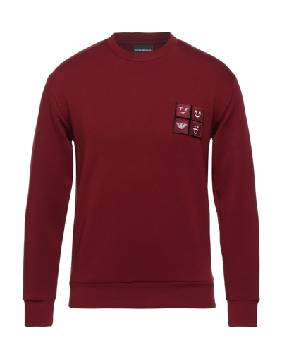Shop Emporio Armani Man Sweatshirt Red Size M Cotton, Polyester, Elastane