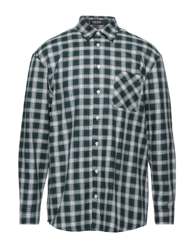 Shop Yoon Man Shirt Dark Green Size 40 Cotton
