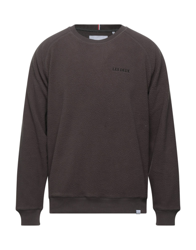 Shop Les Deux Man Sweatshirt Dark Brown Size M Recycled Polyester