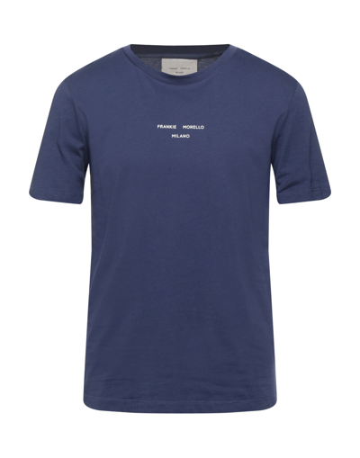 Shop Frankie Morello Man T-shirt Blue Size L Cotton