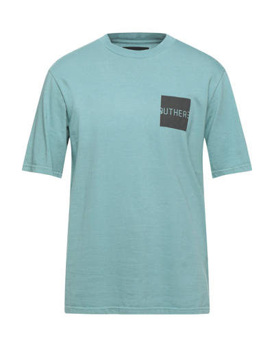 Shop Outhere Man T-shirt Turquoise Size M Cotton In Blue