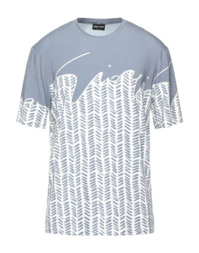 Shop Giorgio Armani Man T-shirt Light Grey Size 46 Viscose, Elastane