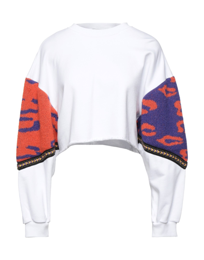 Shop Akep Woman Sweatshirt White Size 8 Cotton, Polyamide, Acrylic, Mohair Wool, Nylon
