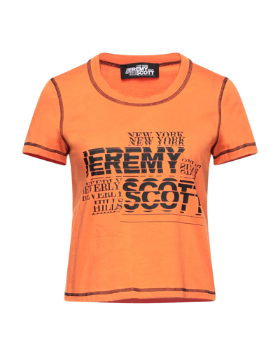 Shop Jeremy Scott Woman T-shirt Orange Size M Cotton