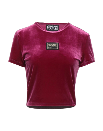 Shop Versace Jeans Couture T-shirts In Garnet