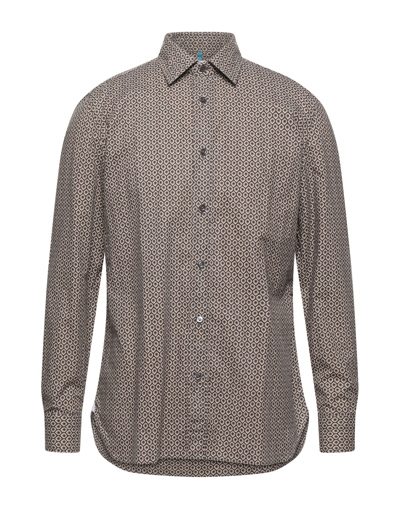 Shop Giampaolo Man Shirt Lead Size 16 Cotton In Grey