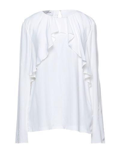 Shop Dondup Woman Top White Size 2 Viscose, Silk