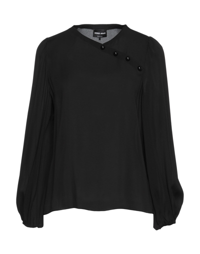 Shop Giorgio Armani Woman Top Black Size 6 Silk