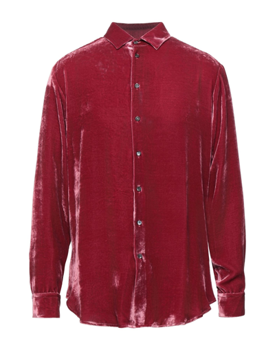 Shop Giorgio Armani Man Shirt Pink Size 15 ¾ Viscose, Mulberry Silk, Elastane