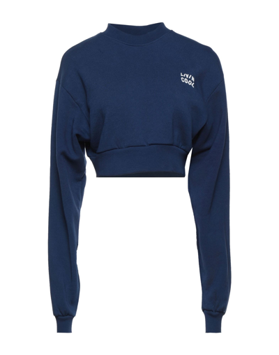 Shop Livincool Woman Sweatshirt Blue Size L Cotton
