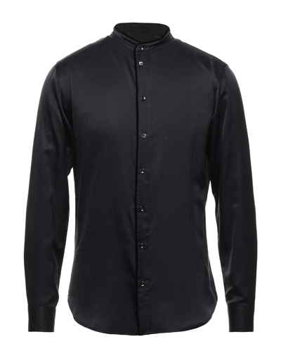 Shop Giorgio Armani Man Shirt Midnight Blue Size 17 Cotton, Mulberry Silk