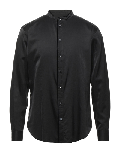 Shop Giorgio Armani Man Shirt Black Size 15 ¾ Cotton, Mulberry Silk