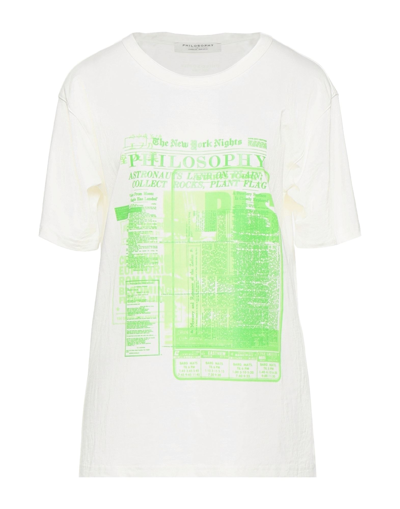 Shop Philosophy Di Lorenzo Serafini Woman T-shirt White Size S Cotton